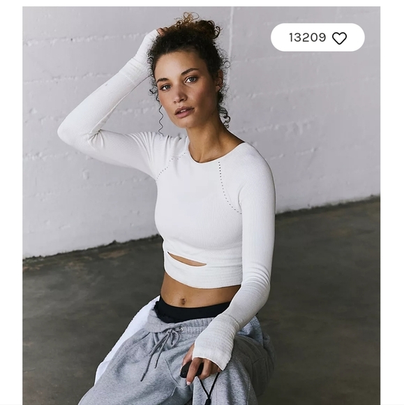 Free People Tops - Free People FP Movement Cut it Out Long Sleeve Crop Top Tee NEW!